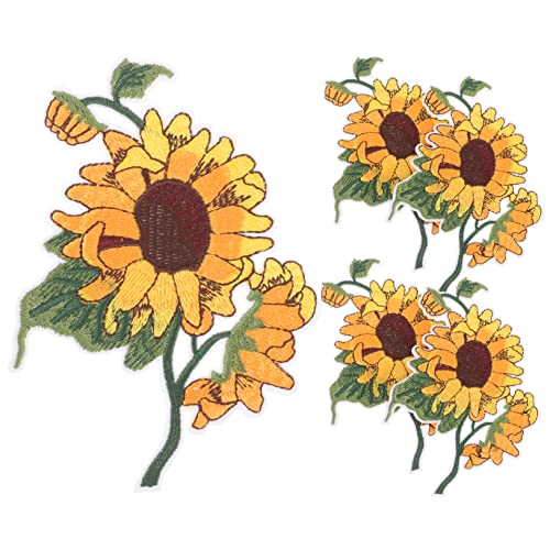 SHERCHPRY 1 Satz Sonnenblumen Tuch Aufkleber Blumenstickerei Dekorative Aufnäher Blumenmuster Kleidung Flicken Nähen Flicken Für Bekleidung An Blumenbeete Flicken Für Kleidung Vlies 5 Stück von SHERCHPRY
