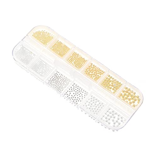 SHERCHPRY 1 Schachtel Diy Nagelkunst Dekorationen Bunte Metallperlen für Maniküre Langlebige Nail Art Zubehör für Kreative Designs für Partys und Besondere Anlässe von SHERCHPRY