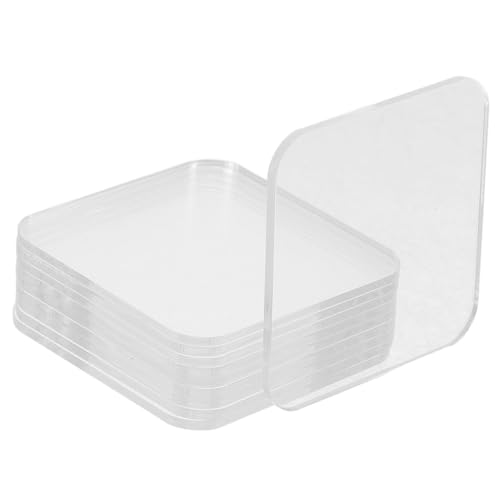 SHERCHPRY 10 Stück Acrylplatte Körbe Speisekammeraufkleber, Etiketten Kücheneimer Essen Behälteretiketten Speisekammer klare Tags Acryl-Rohlinge Etiketten für Lagerbehälter Transparent von SHERCHPRY