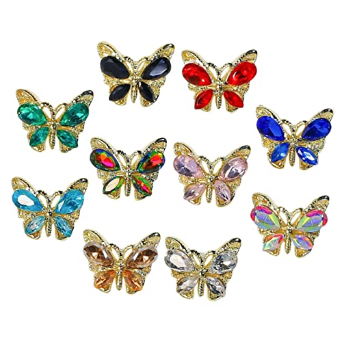 SHERCHPRY 10 Stück Teiliges Nail Art mit Schmetterlingen und Funkelnden Strasssteinen Bunte Maniküre Dekorationen für DIY Nageldesign Geeignet für Nagelkünstler und Alltagsschmuck SHERCHPRY 10 Stück Teiliges Nail Art mit Schmetterlingen und Funkelnden Strasssteinen Bunte Maniküre Dekorationen für DIY Nageldesign Geeignet für Nagelkünstler und Alltagsschmuck von SHERCHPRY