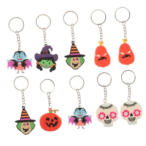 SHERCHPRY 10 Stück Teiliges Tragbarer Halloween Schlüsselanhänger PVC Süße Cartoon Anhänger für Festliche Dekoration Leicht und Langlebig als für Freunde von SHERCHPRY
