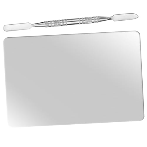 SHERCHPRY 1Satz Make Up Mischpalette Kosmetikplatte mit Spatel für Präzises und Auftragen von Foundation Lippenstift und Pigmenten Palette Spatel von SHERCHPRY
