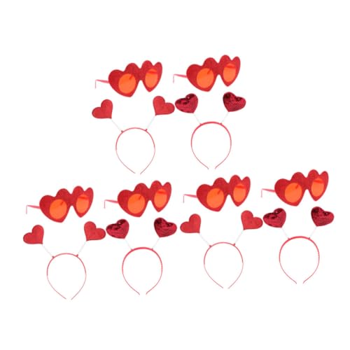 SHERCHPRY 1Satz Valentinstag Stirnbänder und Partybrillen Teiliges mit Herz Designs für Fotoautomaten Requisiten Valentinstags Dekoration und für Feiern von SHERCHPRY