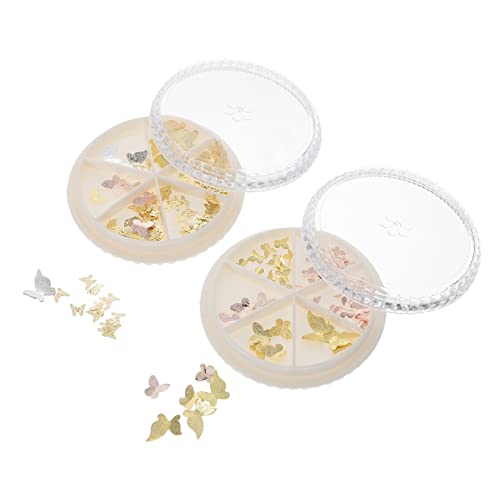 SHERCHPRY 2 Boxen Metall Schmetterling Nagelcharms Glitzernde Nageldekorationen für Kreative Diy Maniküre Langlebig und Einfach Anzuwenden für Nail Art von SHERCHPRY