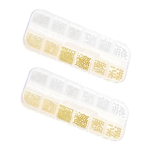 SHERCHPRY 2 Boxen Metallperlen Nageldekorationen Sortierbox Gold Silber Caviar Beads für DIY Maniküre Nail Art Schmuck Basteln SHERCHPRY 2 Boxen Metallperlen Nageldekorationen Sortierbox Gold Silber Caviar Beads für DIY Maniküre Nail Art Schmuck Basteln von SHERCHPRY