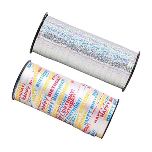 SHERCHPRY 2 Rollen Geburtstagsballonband Weißes Wickelband Und Satinbänder Hochzeitsballons Samtband Verpacken Dekoration Geschenkband von SHERCHPRY