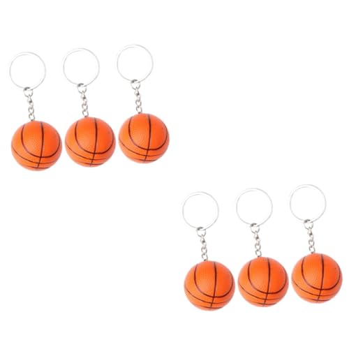 SHERCHPRY 2 Sätze Basketball Schlüsselanhänger Basketball Stress Basketball Schlüsselhalter Sport Basketball Party Gastgeschenke Mini Basketball Schlüssel Kleine Basketball 3 STÜCKE * 2 von SHERCHPRY