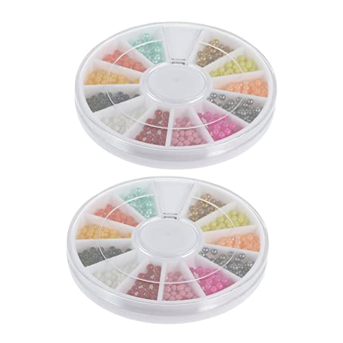 SHERCHPRY 2 Sätze Nagelperlen Winzig Nägel Nagel Pailletten Kaviarperlen Plastik 2box*2 von SHERCHPRY