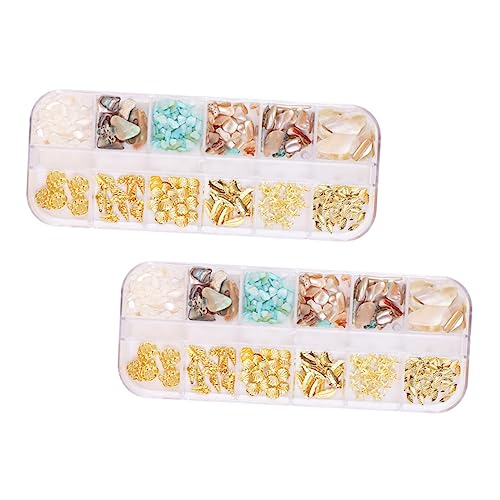 SHERCHPRY 2 Sätze Stylisches Nagelkunst Dekorationsset Box Mit Einzigartigen Nail Charms Und Shell Accessoires Für Kreative Maniküren Für Diy Projekte Und Partys 2boxen*2 von SHERCHPRY