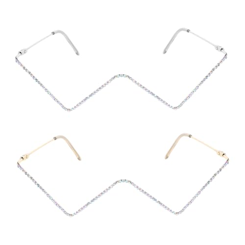 SHERCHPRY 2 Stück Förmiger Funkelnder Brillenrahmen Gläser Leichter Metallrahmen für Auftritte Partys und Business Anlässe Eleganter Rhinestone Verzierung SHERCHPRY 2 Stück Förmiger Funkelnder Brillenrahmen Gläser Leichter Metallrahmen für Auftritte Partys und Business Anlässe Eleganter Rhinestone Verzierung von SHERCHPRY
