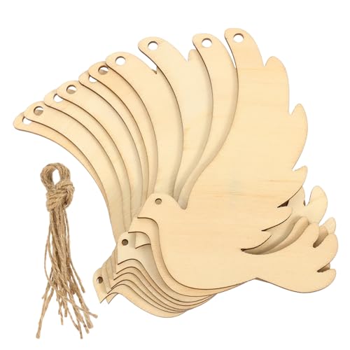 SHERCHPRY 20 Stück Anhänger Aus Holz Rustikal Diy -handwerksbedarf Vogelausschnitte Rohling Zum Dekorieren Klein Ausschnitte Ausgeschnitten Vögel Zum Basteln Handwerk Hölzern Beige von SHERCHPRY