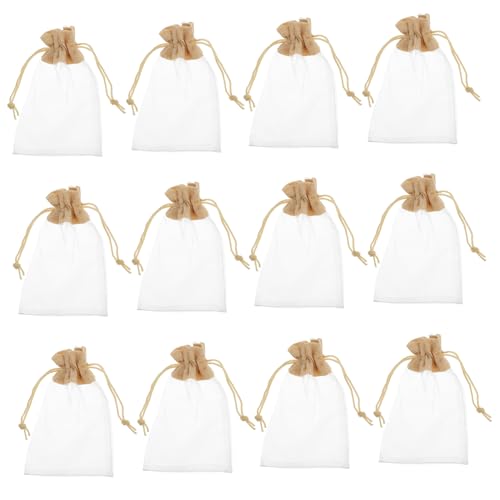 SHERCHPRY 20 Stück Dekorative Aufbewahrungstasche Schmuckbeutel Transparente Organzabeutel Mini-taschen Mit Kordelzug Kleine Netztaschen Seidenbeutel Mit Kordelzug Leinen von SHERCHPRY