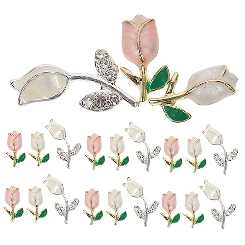 SHERCHPRY 24 Stück Teiliges Tulpen Metall Dekoration für Diy Nagelkunst Vintage Nail Art Charms für für Maniküre und Kreative Designs SHERCHPRY 24 Stück Teiliges Tulpen Metall Dekoration für Diy Nagelkunst Vintage Nail Art Charms für für Maniküre und Kreative Designs von SHERCHPRY