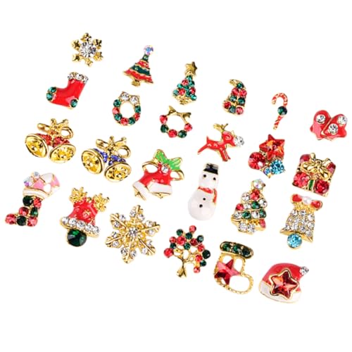 SHERCHPRY 24 Stück Teiliges Weihnachts Nagelschmuck aus Langlebiger Legierung Bunte Schneeflocken und Glocken Designs Leichte Maniküre Deko für Frauen für DIY Nailart und Festliche SHERCHPRY 24 Stück Teiliges Weihnachts Nagelschmuck aus Langlebiger Legierung Bunte Schneeflocken und Glocken Designs Leichte Maniküre Deko für Frauen für DIY Nailart und Festliche von SHERCHPRY
