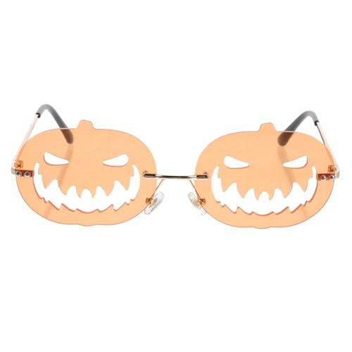 SHERCHPRY 2St Foto-Requisite Randlose Brillen Sonnenbrille rahmenlose brille stilvolles Brillendekor Halloween-Brillen Persönlichkeit Gläser Requisiten schmücken Männer und Frauen Kürbis Stk von SHERCHPRY