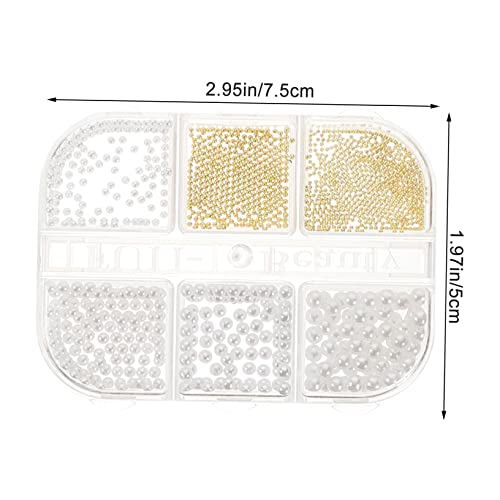 SHERCHPRY 3 Boxen Nagelkunst Perlen Mix Kunststoff Perlen und Metallkugeln DIY Maniküre Zubehör für Mädchen Einfache Anwendung Dekorative Nagelornamente für Frauen und Nagelstudios von SHERCHPRY