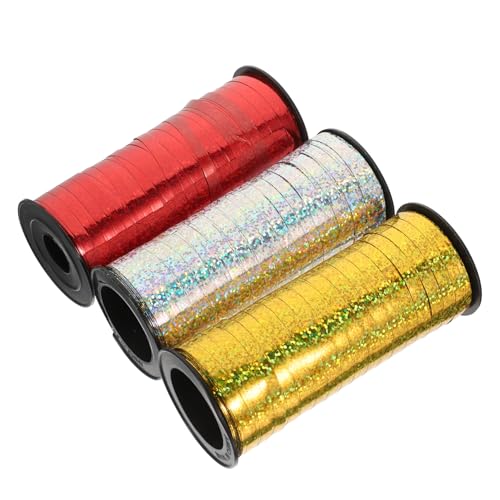 SHERCHPRY 3 Rollen Glänzende Ballon Dekorationsbänder Metallic Geschenkband für Verpackungen Yards pro Rolle Silber Rot für Partys Hochzeiten und DIY Projekte SHERCHPRY 3 Rollen Glänzende Ballon Dekorationsbänder Metallic Geschenkband für Verpackungen Yards pro Rolle Silber Rot für Partys Hochzeiten und DIY Projekte von SHERCHPRY