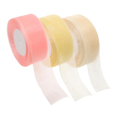 SHERCHPRY 3 Rollen Transparente Chiffonbänder Yards Diy Geschenkverpackungsband für Hochzeitsdekorationen Geburtstagsgeschenke Blumenarrangements und Kreative Bastelprojekte von SHERCHPRY