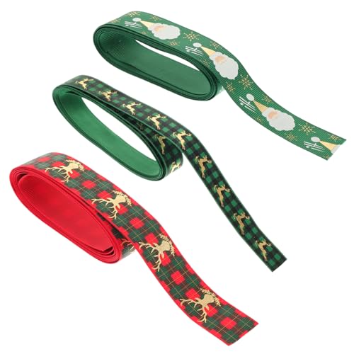 SHERCHPRY 3 Rollen Weihnachtsmotiv Geschenkband Satinband zum Verpacken Dekoband für Hochzeiten Partys und Feiertagsdekoration Breit Zufälligen Designs SHERCHPRY 3 Rollen Weihnachtsmotiv Geschenkband Satinband zum Verpacken Dekoband für Hochzeiten Partys und Feiertagsdekoration Breit Zufälligen Designs von SHERCHPRY