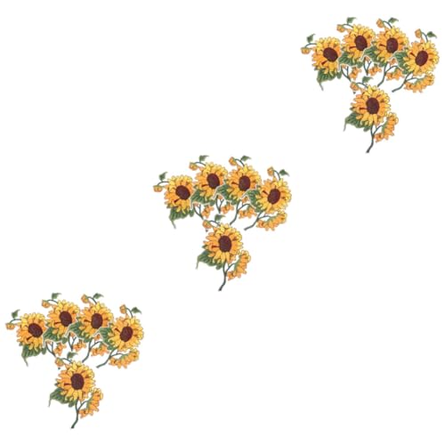 SHERCHPRY 3 Sätze Sonnenblumen Tuch Aufkleber Applikationen Klein Flicken Nähen Flecken Blumenstickerei Dekorative Aufnäher Stickflicken Aufbügeln Sonnenblume Zum Aufbügeln Vlies 5 Stück * 3 von SHERCHPRY