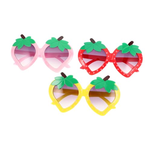 SHERCHPRY 3 Stück Erdbeer Sonnenbrillen Für Mädchen Brille Im Vintage Stil Lustige Kleinkind Brille Für Partys Im Freien Auf Hawaii von SHERCHPRY