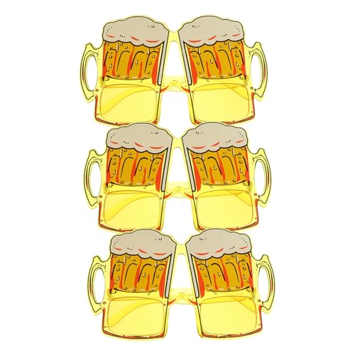 SHERCHPRY 3 Stück Lustige Bierglas Brille Teiliges Gelber Rahmen Flexible Partybrille für Oktoberfest Karneval Festival Leicht und Ergonomisch Komfortabel SHERCHPRY 3 Stück Lustige Bierglas Brille Teiliges Gelber Rahmen Flexible Partybrille für Oktoberfest Karneval Festival Leicht und Ergonomisch Komfortabel von SHERCHPRY