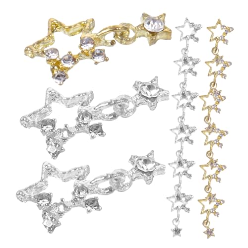 SHERCHPRY 30 Stck. Sternförmige Nagelcharms Metall Nagelschmuck für Maniküre Dekorative Nail Charms mit Strasssteinen für Diy Nageldesign SHERCHPRY 30 Stck. Sternförmige Nagelcharms Metall Nagelschmuck für Maniküre Dekorative Nail Charms mit Strasssteinen für Diy Nageldesign von SHERCHPRY