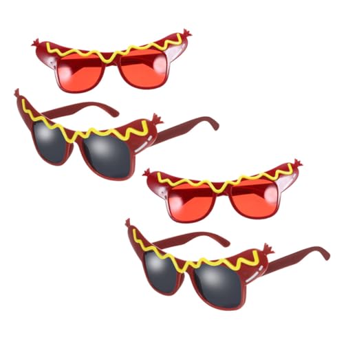 SHERCHPRY 4 Stück Hot Dog Brillen für Erwachsene Lustige Party und Halloween Sonnenbrillen Leichte Bequeme Cosplay Accessoires für Karneval und Festival SHERCHPRY 4 Stück Hot Dog Brillen für Erwachsene Lustige Party und Halloween Sonnenbrillen Leichte Bequeme Cosplay Accessoires für Karneval und Festival von SHERCHPRY