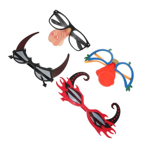 SHERCHPRY 4 Stück Partybrille Kinderkleidung Sonnenbrille mit Schweinenase Clownnase faschingsbrille karnevalsbrille Halloween-Brille Maskenbrille Abschlussball Gläser bilden Requisiten Stk von SHERCHPRY