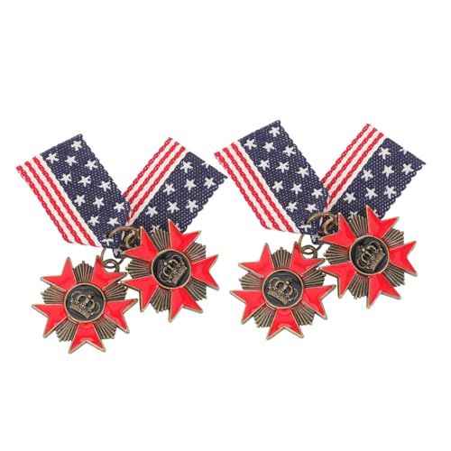 SHERCHPRY 4 Stück Stil Metallbroschen Langlebige Abzeichenbroschen für Hemdkragen Patriotische Anstecknadeln Vielseitig für Feiern Uniformen Modische Abzeichen für Jungen und Mädchen von SHERCHPRY