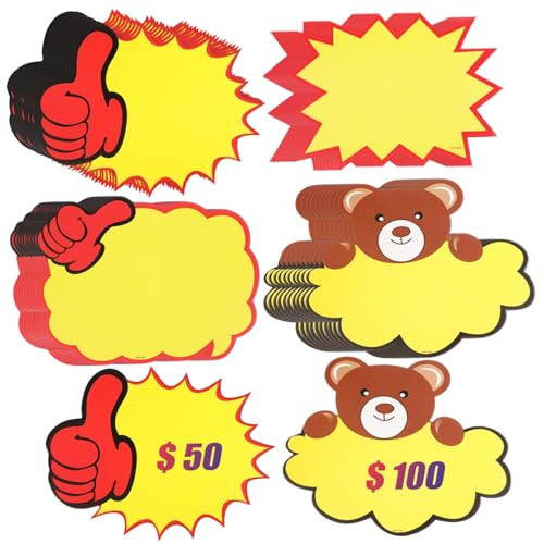 SHERCHPRY 40 Stück Preis schild Stichworte Etiketten platzen Verkaufsschilder für Einzelhandelsgeschäfte Einzelhandelsetikett Einzelhandelsschilder Tag Verkaufszeichen Werbeschilder Papier von SHERCHPRY