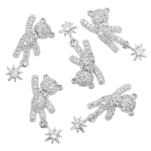 SHERCHPRY 5 Stück Nagelkunst Schmuck Süße Bärenform mit Schleife Glänzende Nageldekorationen Multifunktionale Maniküre Zubehör für Kreative Nagelkunst und Bastelprojekte SHERCHPRY 5 Stück Nagelkunst Schmuck Süße Bärenform mit Schleife Glänzende Nageldekorationen Multifunktionale Maniküre Zubehör für Kreative Nagelkunst und Bastelprojekte von SHERCHPRY