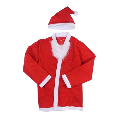 SHERCHPRY 5-Teiliger Weihnachtsmann-Anzug Für Herren Weihnachts-Samt-Weihnachtsmann-Kostüm Für Erwachsene Weihnachtsmann-Mütze Bärte Outfit Für Weihnachten Urlaub Party Kostümzubehör von SHERCHPRY