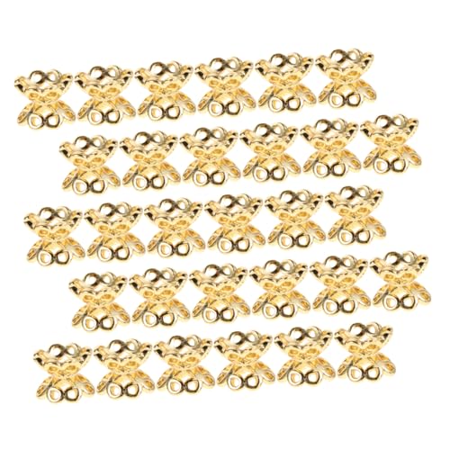 SHERCHPRY 50 Stück Hohlarmbandzubehör Diy Liefert Schmuckzubehör Perlenendkappen Für Armbänder Bastelperlenkappen Selber Machen Perlenkappen Für Die Schmuckherstellung Kupfer Golden von SHERCHPRY
