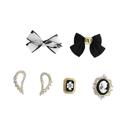 SHERCHPRY 6 Stück Nail Art Dekorationen mit Schleifen Design Maniküre Ornamente für DIY Nägel für Vielseitig Einsetzbar für Professionelle und Private Anwendungen von SHERCHPRY
