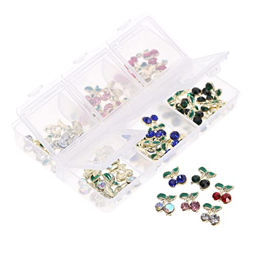 SHERCHPRY 60 Stück Kirsche Strasssteine Charms DIY Nagelkunst Dekorationen für Glitzernde für Nail Art Designs Leichte und Vielseitige Anwendung von SHERCHPRY