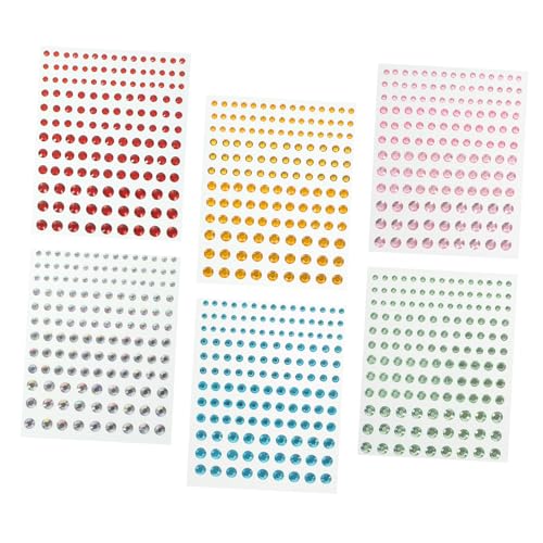 SHERCHPRY 6Blätter Glitzer Edelstein Aufkleber Für Gesicht Und Körper DIY Schmuck Zum Basteln Selbstklebende Juwelen Sticker Ab Für Partys von SHERCHPRY