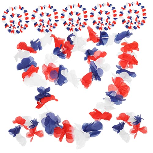 SHERCHPRY 72 Stück Teiliges Hawaii Party Deko Set mit Künstlichen Blumen Elastische Hawaii Blumenketten Armbänder und Stirnbänder für Strand Festival und Luau Feier Wiederverwendbar und von SHERCHPRY