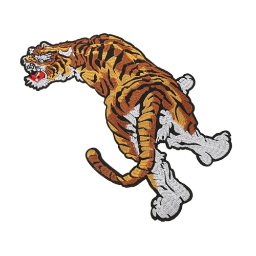 SHERCHPRY Bestickter Tiger Aufnäher zum Aufnähen Dekorativer Tier Patch für Kleidung Rucksäcke Langlebiges Stoff motiv Einfach zu Nähen Modisches Design für DIY Bastelarbeiten von SHERCHPRY