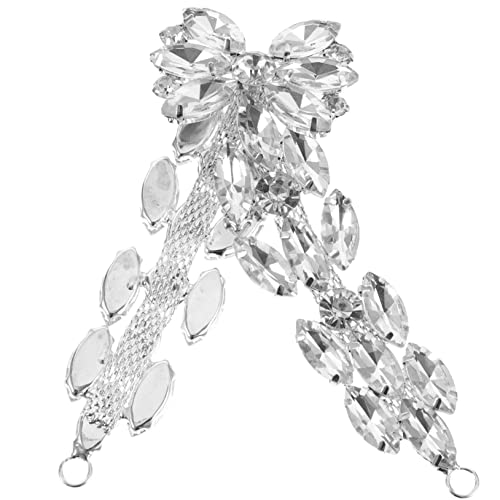 SHERCHPRY Blumenkette aus Strass säckchen päckchen the pack schüssel rucksaxk gurt Patch Gürtel Hochzeitskleid Hochzeitsdekor Braut-Strass-Applikation Kleiderflicken selber machen Glas Weiß von SHERCHPRY