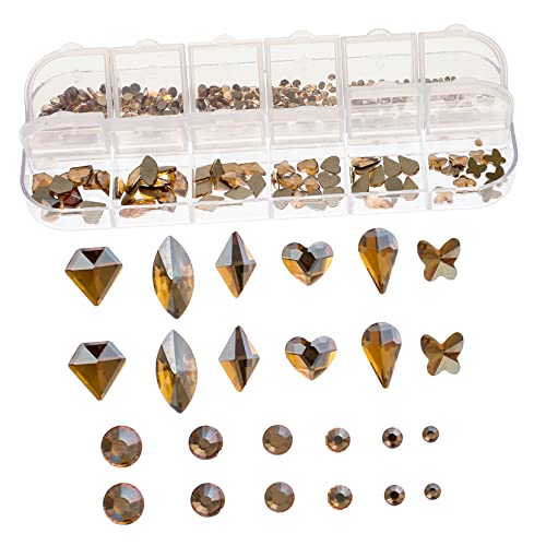 SHERCHPRY Nail Art Strasssteine Box mit Verschiedenen Formen Flache Rückseite für Nageldesign Diy Kunstprojekte Schmuck und Dekorative Anwendungen von SHERCHPRY