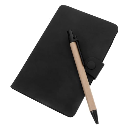 SHERCHPRY Notizblock-Set notizbuch Notebook Sticky Tabs kleines Spiralheft Reisebüro-Versorgungsset japanische Schulsachen Beachten Sie Organisator PU-Leder Black von SHERCHPRY
