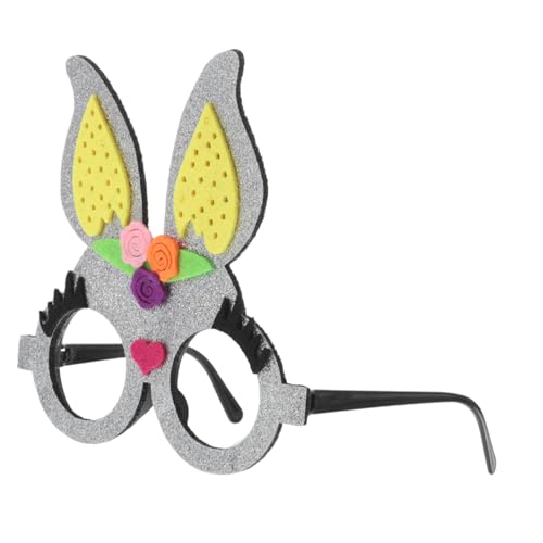 SHERCHPRY Osterhasenbrille Karneval Kopfbedeckung Gastgeschenke Für Ostern Maskerademaske Partyhasenohren Tiermasken Ostervorräte Zubehör Für Osterparty Osterparty- Silver Plastik von SHERCHPRY