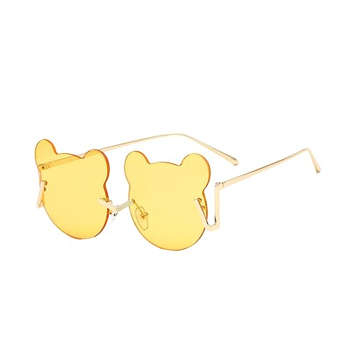 SHERCHPRY Sonnenbrille Tragen Randlos Gläser Geformt Trendy Partybrille Tragen Partybrille Fotorequisite Yellow von SHERCHPRY