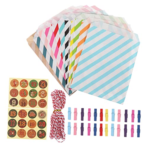 SHERCHPRY Teiliges Kraftpapier Geschenktüten mit Farben Zahlenaufkleber Farbigen Clips und Rot Weiß Baumwollkordel Lebensmittelechte Fettabweisende Papiertüten für Süßigkeiten Kekse und SHERCHPRY Teiliges Kraftpapier Geschenktüten mit Farben Zahlenaufkleber Farbigen Clips und Rot Weiß Baumwollkordel Lebensmittelechte Fettabweisende Papiertüten für Süßigkeiten Kekse und von SHERCHPRY