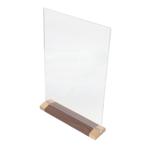 SHERCHPRY Walnuss-Display-Ständer Inhaber Transparenter Displayständer Gestell Tischplatte Stand Hochzeitsschildhalter Bilderständer stehender Schildhalter Kartenhalter stehen Acryl von SHERCHPRY