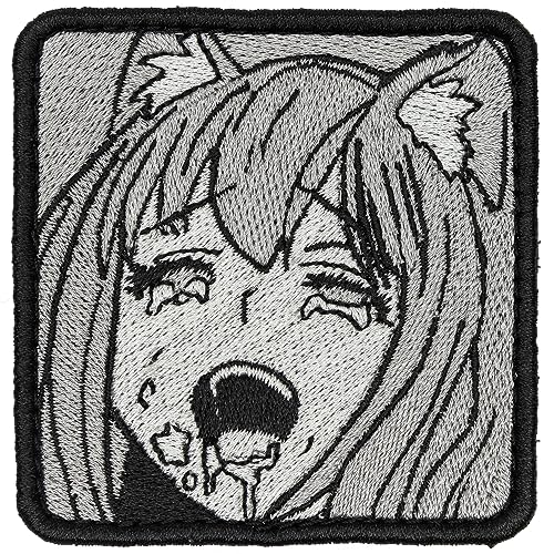 SHEVRONS Ahegao O-face Taktischer lustiger Moralaufnäher für Hüte, Westen, Jeans, Rucksäcke, alle Kleidungsstücke und Ausrüstung, sehr langlebig und unglaublich resistent gegen Verblassen und Reißen, von SHEVRONS