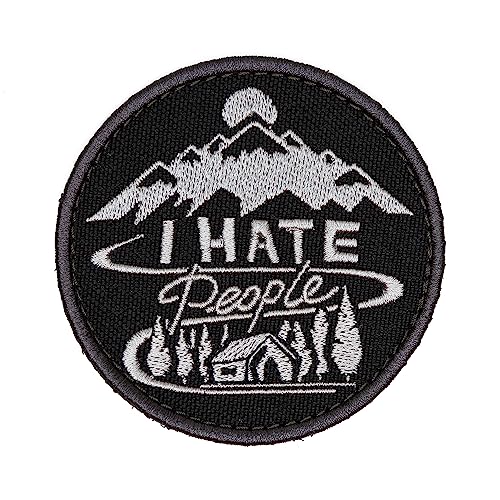 SHEVRONS I Hate People Tactical Patch einfach zu montieren mit Hakenschlaufe langlebig und sehr beständig gegen Verblassen und Reißen | Oxford-Stickerei | 7,5 x 7,5 cm von SHEVRONS