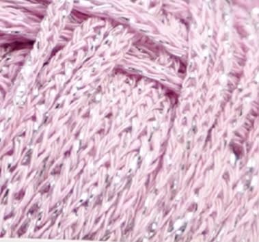 1,5 mm Makramee-Garn, 100 % Baumwoll-Makramee-Schnur, 100 g Häkelgarn, funkelndes Garn, Glitzergarn zum Häkeln, Stricken, Pullover, Schals, Tasche (Pink Sparkle) von SHEweave