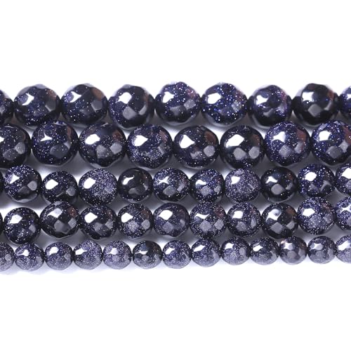 10 mm, 36 Stück natürliche blaue Sandsteinperlen für die, DIY-Armband, 38,1 cm, Energieheilkraft-Steinperlen von SHFJASBNUMG